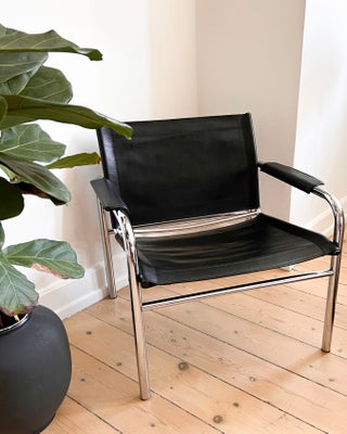 Loungestol, læder, Smuk vintage Ikea sort læder lænestol designet af Tord Björklund.