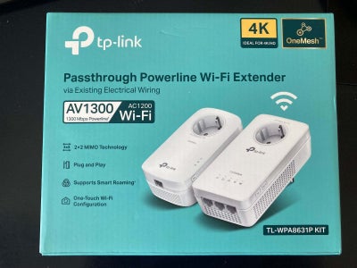 Andet, TP-Link, Perfekt, TL-WPA8631P powerline WIFI extender, slut den til stikkontakt og få interne