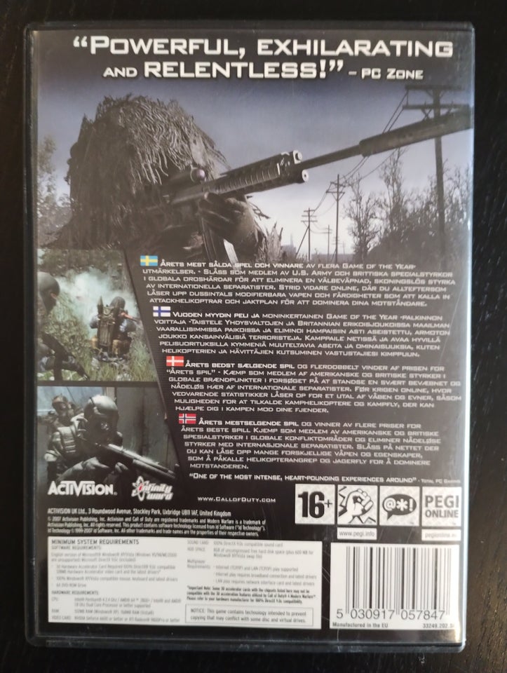 Call Of Duty 4:Modern Warfare (Game Of The Year Ed, til pc,