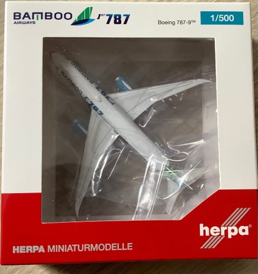 Modelfly, Herpa Wings Bamboo Airways  Boeing 787-9 Dreamliner , skala 1/500, Aldrig åbnet i original