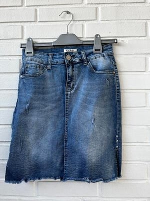 denim nederdel, str. 36, B.S jeans,  blå,  denim,  Næsten som ny