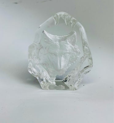 Glas, Crystal ulv, Ulve Crystal glas figur.  Højde 8,5 cm. Længde 6,8 cm. Tykkelse 2,8 cm. Pris 250 