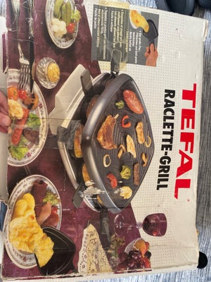 Raclette grill, Tefal, Aldrig brugt, non-stick, kommer med tilbehør.
Ny pris: 430kr

Kan afhentes i 