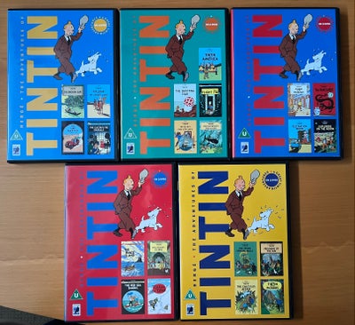 Tintin - fransk og engelsk, DVD, tegnefilm, Hvis du vil have filmene med fransk eller engelsk tale.

