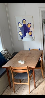 Spisebord, Teak, Ukendt, b: 100 l: 160, Fineret teak spisebord med udtræk hvor pladerne ligger under