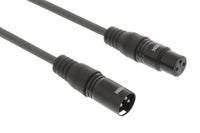 XLR mono kabel (3-pin XLR han - hun), grå | 3 m...