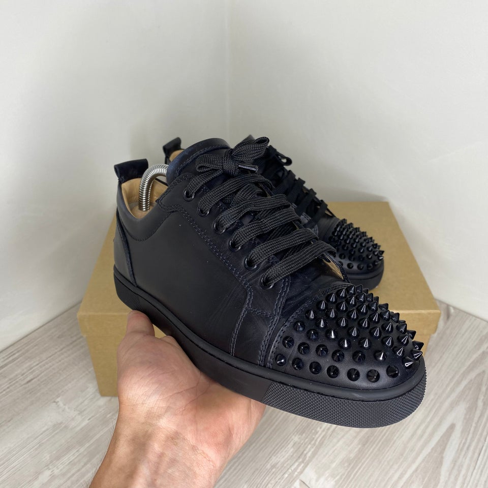 Christian Louboutin Sneakers, 'Black Leather' Ju...