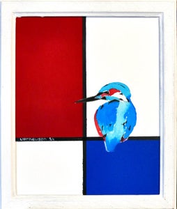Jos Verheugen - Free after Mondrian, with kingfisher (A235)
