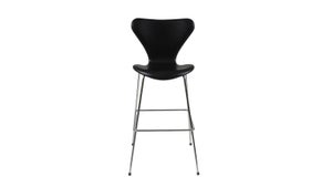 Arne Jacobsen Syver barstol i sort læder