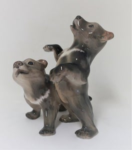 Dahl Jensen. Porcelænsfigur. Bjørne. Model 1344. Højde 14 cm