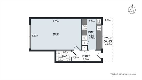1-værelses Ejerlejlighed på 46 m² til 995000 kr...
