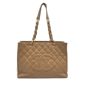 Chanel - Beige Quilted Caviar Leather GST Grand Shopping - Mulepose