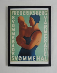 Sikker Hansen (1897-1955). Offset af plakat fra 1934 med ramme.