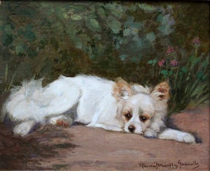 Gabriella Rainer-Istvanffy (b.1877) - Dog resting in the garden