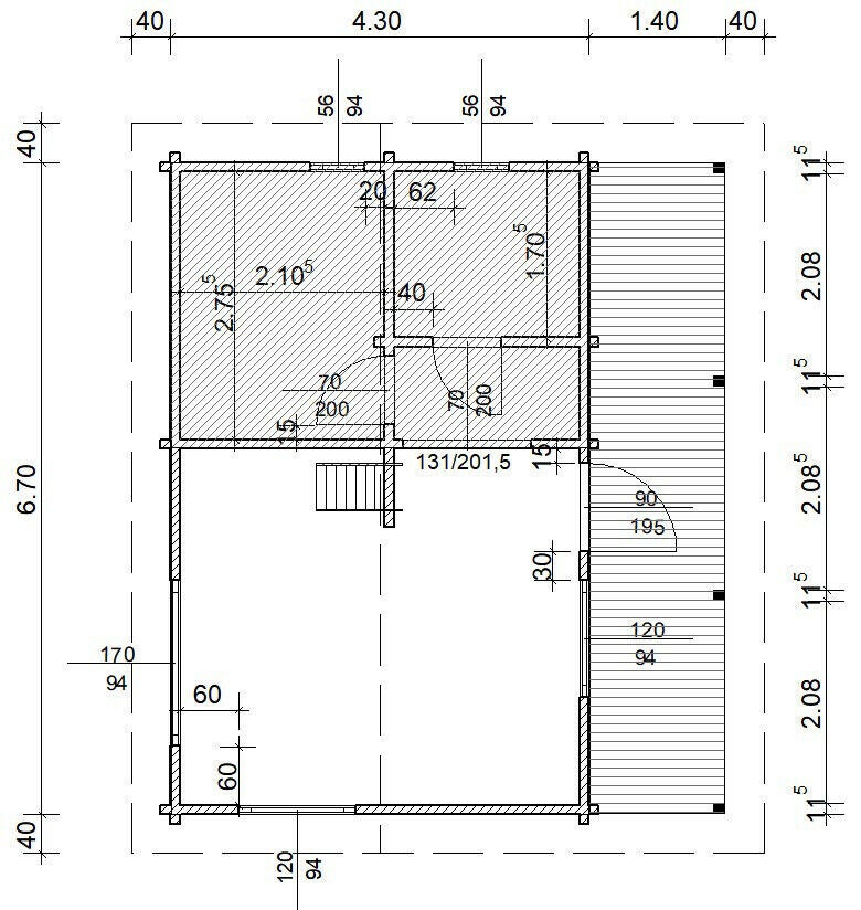 Bjælkehytte, 29 m2+12 m2 hems. Model "Skoven 29T...