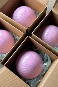 D:30 cm Murano bubble gum lyserød pink rund pendel loftlampe 
