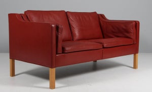 Børge Mogensen. Fritstående to pers. sofa, model 2212. Original betrukket