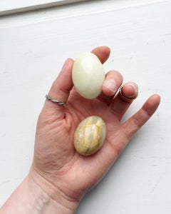 Sæt af 2 æg, hvid onyx