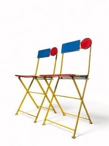 🔥 SALE | 1985 Rare Postmodern Bistro Chairs Balland Fermob France