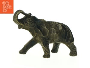 Bronzefarvet elefantfigur (str. 15 x 9 cm)