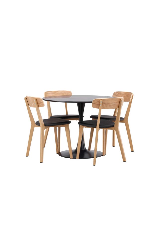 Glade spisebordssæt bord sort og 4 Sanjos stole...