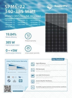 Stort,Effektiv,Komplet 19.92 kWp hybrid solcelle...