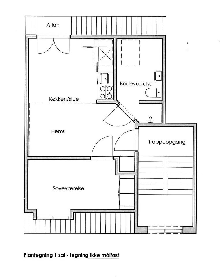 2 værelses lejlighed i Viborg 8800 på 38 kvm