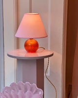 Vintage orange bubble Murano table lamp (with s...