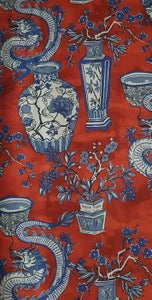 Luksuriøst orientalsk stof med ældgamle vaser og bonsai -300x280cm- Dragons -...