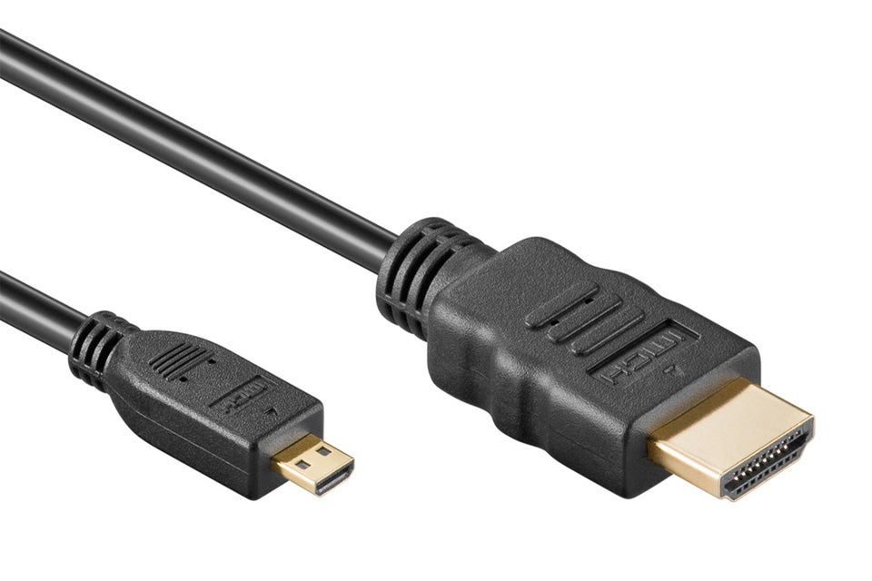 Opdatering Relativitetsteori pause Micro HDMI til HDMI kabel (HDMI type A til D), sort - 3,00 meter – dba.dk –  Køb og Salg af Nyt og Brugt