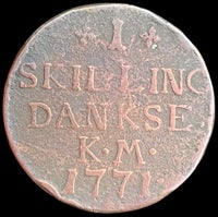 Danmark, mønter, 1 skilling “stavefejl”