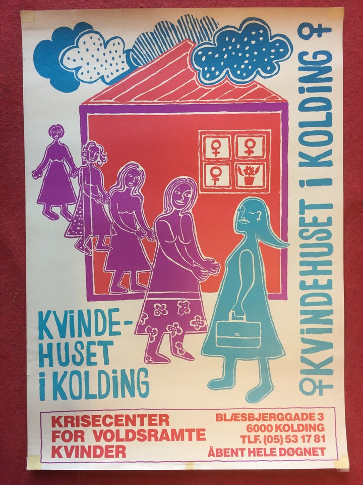 Vintage Kvindehuset Kolding plakat – dba.dk – og af Nyt og Brugt