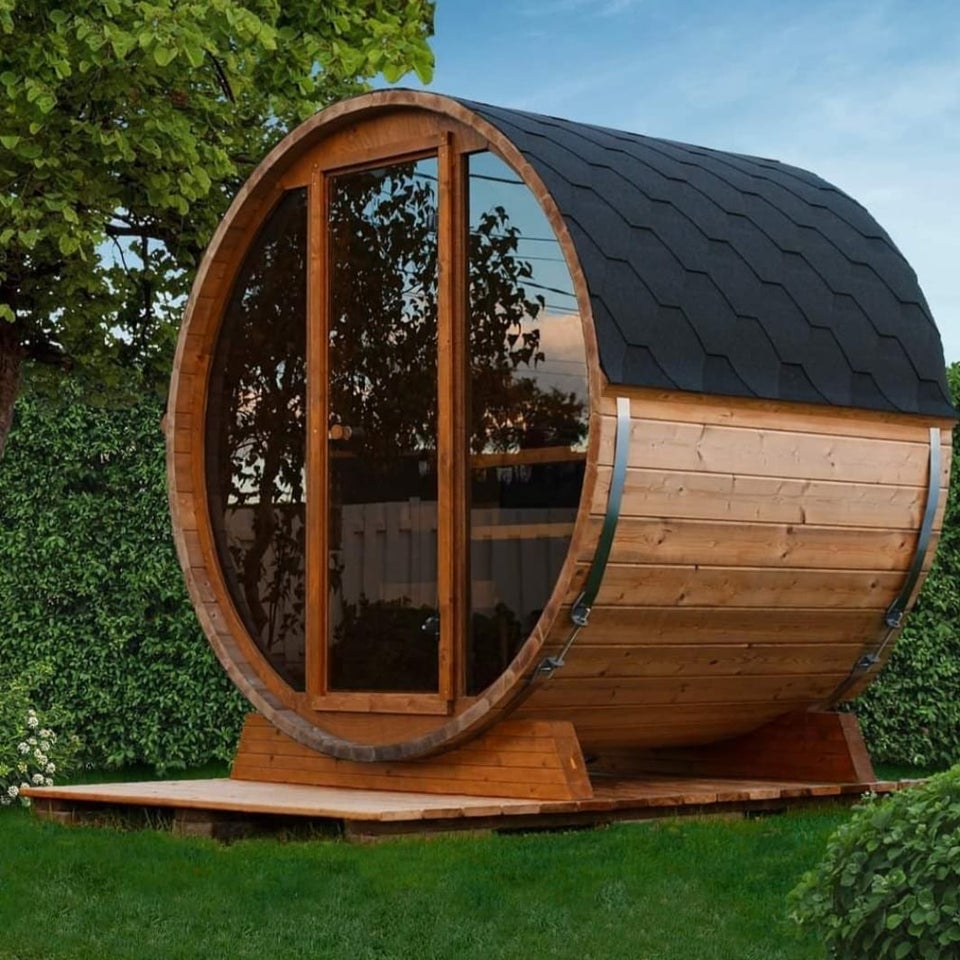 Perfekt størrelse terrasse sauna til 2-3 persone...