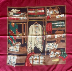 Vintage Burberrys silke tørklæde