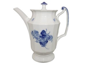 Blå Blomst Kaffekande | - brugt porcelæn, bestik og glas