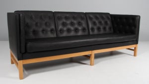 Erik Jørgensen tre personers sofa, model EJ315 sort pure anilin