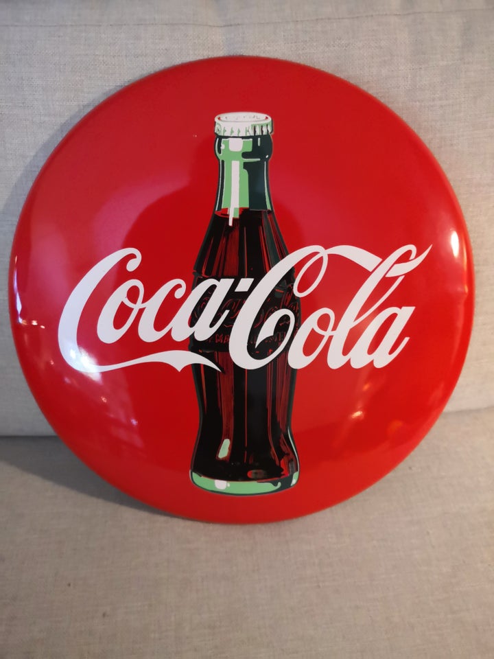 Coca Cola Emalje skilt i topstand ø40