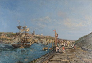 Alexander René Véron (1826-1897) - The Harbour of Boulogne Normandy, France