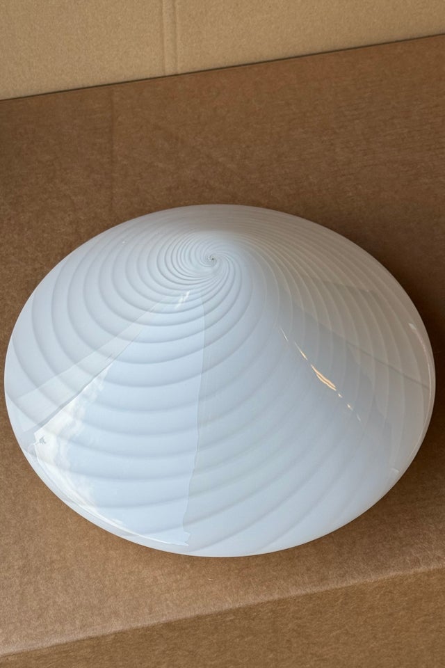 D:30 cm Vintage Murano hvid cone plafond loftlam...