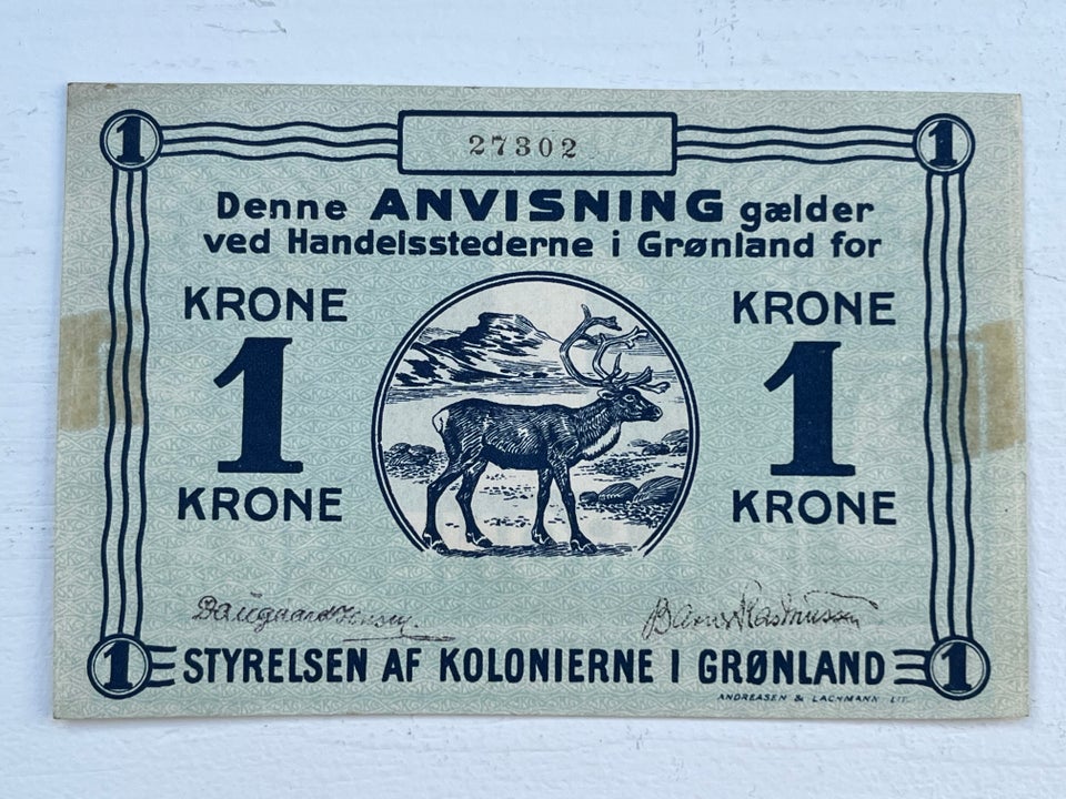 Grønland, sedler, 1 krone