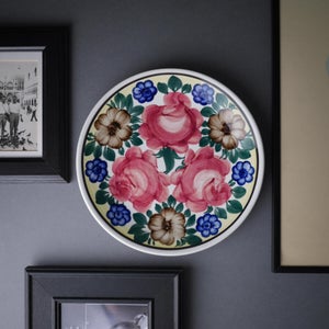 Platte med farverige blomster, vægplatte, platte med blomster, platter