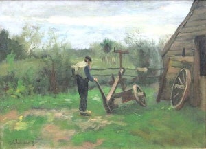 Johan Frederik Scherrewitz (1868-1951) - Boer met ploeg