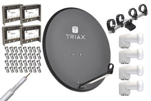 Triax TDS 80A (4 pos, 4 user) Parabolantenne 70x79 cm. kit til 4 positioner o...