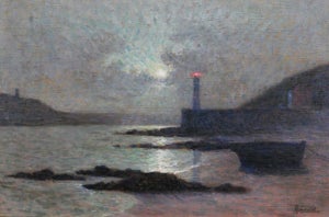 Raymond Woog (1875-1949) - Nocturnal seaside landscape, moon effect