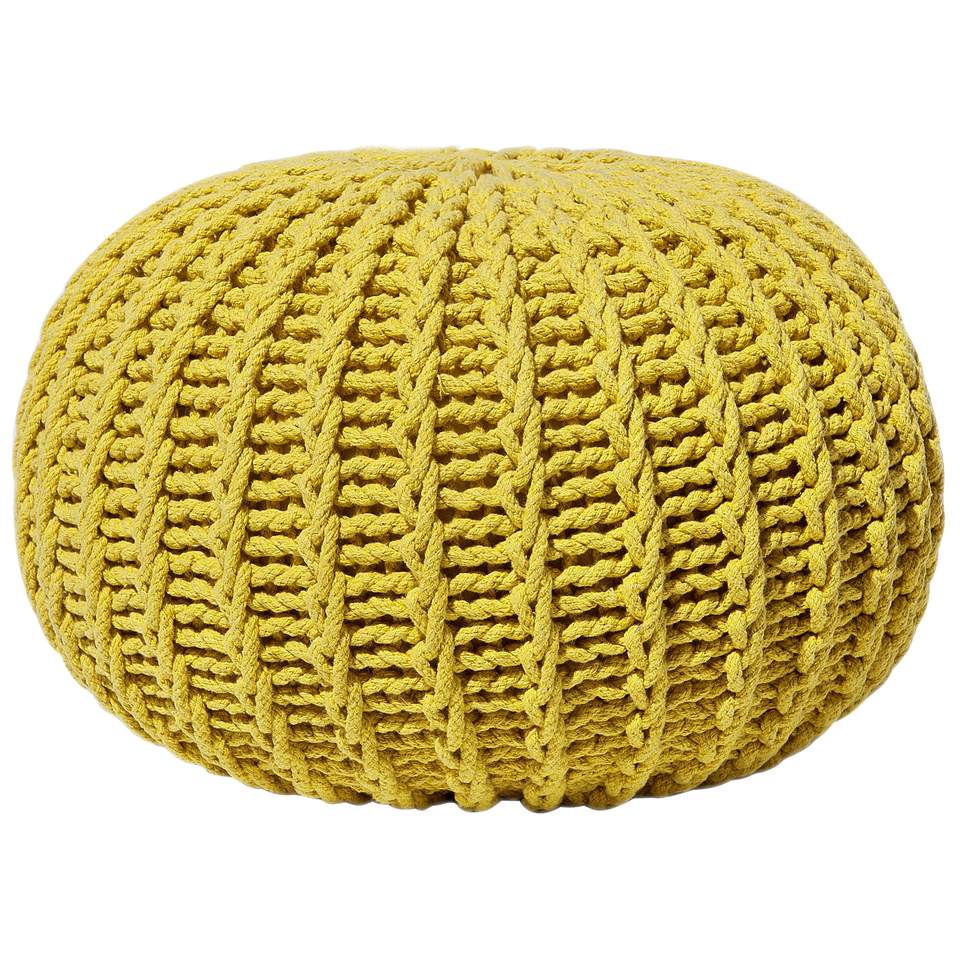Puf Strikket 50x35 cm Gul CONRAD II