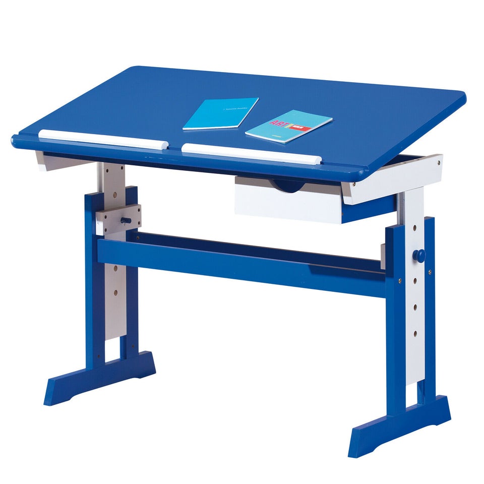 Pacur skrivebord 1 skuffe blå, hvid.