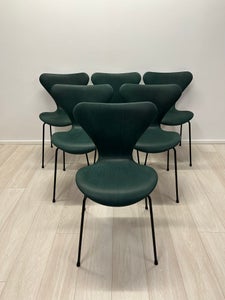 Syverstole af Arne Jacobsen Nypolstrede Pure Anilin Grøn 