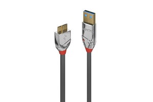 Lindy Cromo USB 3.2 Gen 1 kabel (USB type A - Micro B), grå, 1.00 meter