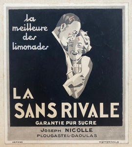 Anonymous - Original Hand Painted Art Deco Poster Design La Sans Rivale Josep...