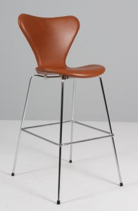 Arne Jacobsen, barstol, model 3197, anilin læder